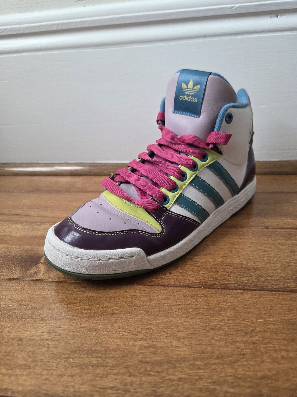 Adidas Womens Midiru Court MidHigh-Top Colorful Sneakers Size 8